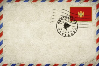 Montenegro Ulcinj Vintage Air Mail Envelope with Flag and Postmark