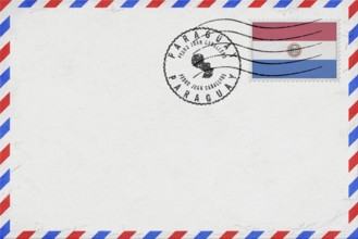 Paraguay Pedro Juan Caballero Vintage Air Mail Envelope with Flag and Postmark