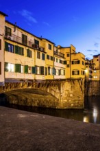 Ponte Vecchio (Old Bridge) at evening. Florence, Province of Florence, Italy. 21.12.2012
