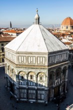Florence Baptistry (Battistero di San Giovanni) viewed from Giotto's Campanile. Florence, Province