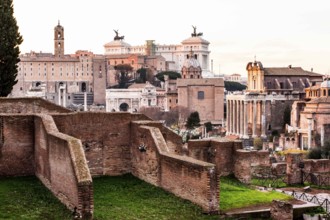 Roman Forum (Foro Romano) viewed from Via di San Bonaventura. Rome, Province of Rome, Italy. 23.12