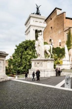 La Cordonata, a sloping road composed of transversal stripes leading to Capitoline Square (Piazza