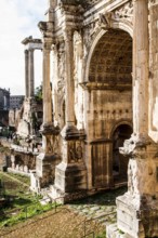 Arch of Septimius Severus (Arco di Settimio Severo) in the Roman Forum (Foro Romano). Rome,