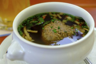Leberknödel Suppe, food, Weiden, Upper Palatinate, Bavaria, Germany