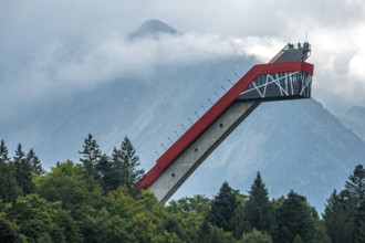 Absprungkopf Heini Klopfer Skiflugschanze, Oberstdorf, Oberallgäu, Allgäu, Bavaria, Germany