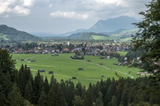 View of Oberstdorf, Oberallgäu, Allgäu, Bavaria, Germany