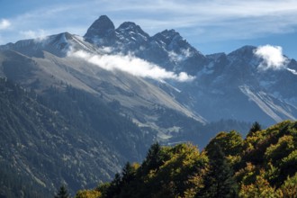 Trettachspitze, Mädelegabel and Hochfrottspitze, near Oberstdorf, Oberallgäu, Allgäu, Bavaria,