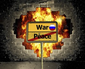 Symbolic image, Putin and Ukraine war, Russian drones over the EU, sabotage by Russia, cybercrime,