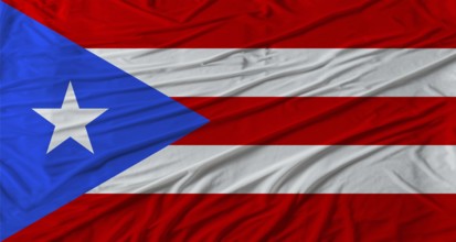 Puerto Rican flag waving. Flag of Puerto Rico with cloth texture