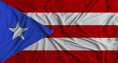 Puerto Rican flag with fabric texture background. National flag of Puerto Rico