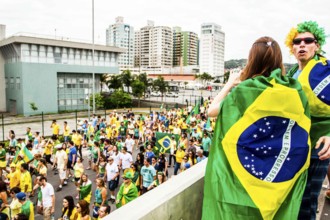 Manifestation for the impeachment of president Dilma Roussef on March 13th 2016. Florianopolis,