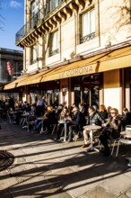 Cafe close to Louvre Museum. Paris, France. 01.01.13
