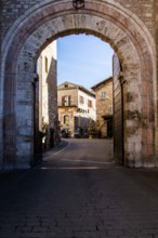 One of the entrance gates to the city of Assisi. Assisi, Province of Perugia, Italy. 22.12.2012