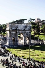 Arch of Constantine viewed from the Colosseum. Rome, Province of Rome, Italy. 28.12.2012