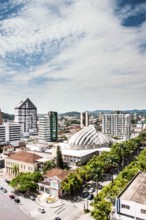 View from the last floor of Blue Tree Towers Hotel showing its central location. Joinville, Santa