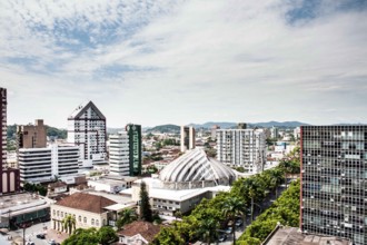 View from the last floor of Blue Tree Towers Hotel showing its central location. Joinville, Santa