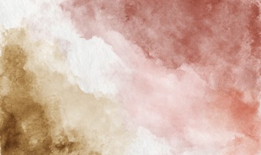 A painting of a pink and brown background with a white cloud in the middle. The painting has a warm