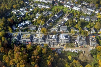 Aerial view, construction site with new development area Bredeney Park, Weg Zur Platte, Bredeney,