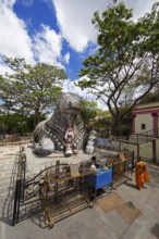 Nandi bull, monolithic statue of a bull on Chamundi Hill, Mysore or Mysore, Karnataka, India