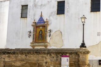 Street scene of a city, historic and Mediterranean. Nice old facades with balconies and narrow