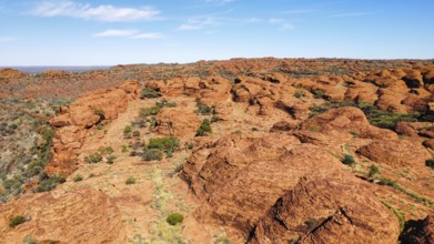 Rock formations in the Kings Canyon in Australia, seen from above