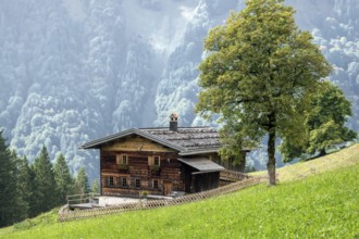 Old farmhouse in the historic mountain farming village of Gerstruben, Dietersbachtal, near