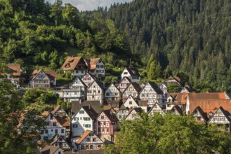 View of the village of Schiltach in the Kinzigtal Valley, Black Forest, Baden-Württemberg, Germany
