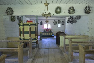 Village church, interior, Estonian Open Air Museum, Rocco al Mare, Tallinn, Estonia