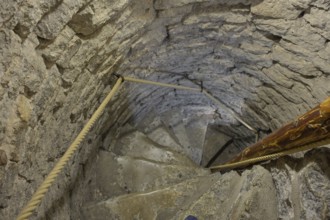Spiral staircase in the church tower, St. Olaf's Church, Old Town, Tallinn, Estonia