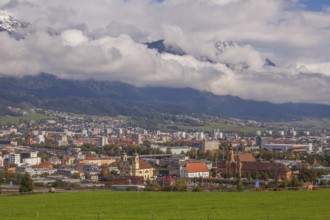 City overview with mountains, Innsbruck, Tyrol, Austria