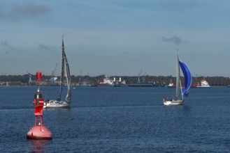 State capital Kiel, industry and shipyards in the Friedrichsort district, LINDENAU Werft GmbH,