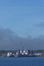 State capital Kiel, industry and shipyards in the Friedrichsort district, LINDENAU Werft GmbH,