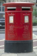 Typical red brie box, London, England, Great Britain