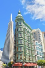 View of Columbus Tower and TransAmerica Building, San Francisco, Californai, USA