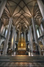 Baroque high altar, St. Martin church, largest Gothic hall church in Upper Palatinate, Amberg,