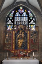 Statue of Mary in a side altar, St. Mary's Church, Amberg, Upper Palatinate, Bavaria, Germany