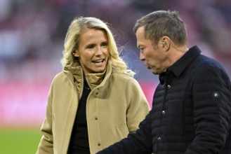 TV expert presenter Julia Simic talking with TV expert Lothar Matthäus, German Classico, FC Bayern