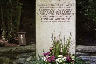 Grave of Konrad Adenauer and the Adenauer family at the Rhöndorfer Waldfriedhof, Bad Honnef, North
