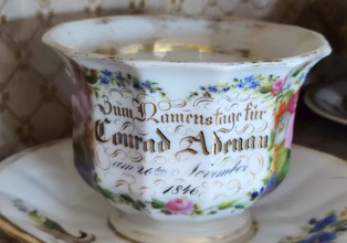Konrad Adenauer's house, mug with dedication, Stiftung Bundeskanzler-Adenauer-Haus, Rhöndorf, Bad