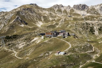 Nebelhornbahn, Höfatsblick station, Edmund-Probst House, rear Nebelhorn, Oberstdorf, Oberallgäu,