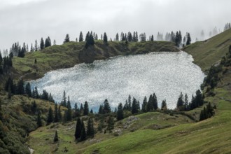 Seealpsee, Allgäu Alps, Nebelhorn, Oberstdorf, Oberallgäu, Allgäu, Bavaria, Germany