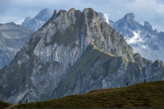 View from Nebelhorn to Höfats, Allgäu Alps, Oberstdorf, Oberallgäu, Allgäu, Bavaria, Germany