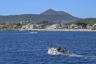 Excursion boat near Jávea or Xàbia, Alicante Province, Comunidad Valenciana, Spain