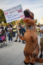 Detroit, Michigan USA - 18 October 2025 - A large crowd gathered for a 'No Kings' rally, protesting
