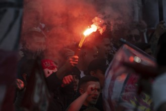 Pyro - Südkurve, COLOGNE, Germany - OCTOBER 18: During the Bundesliga match between FC Cologne vs.