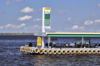 Floating gas station, Manaus Port, Manaus, Amazonas, Brazil