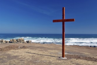 Beach, Cross, Los Molles, Coquimbo, Chile
