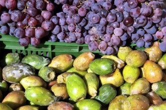 Grapes and Prickly Pears, Figo da India, Mercado Cardonal, Barrio de Amendral, Valparaiso, Chile