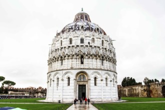 Baptistery at Piazza dei Miracoli, or Piazza del Duomo (Cathedral Square). Pisa, Province of Pisa,