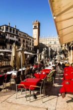 Café at Piazza delle Erbe. Verona, Province of Verona, Italy. 10.12.2012
